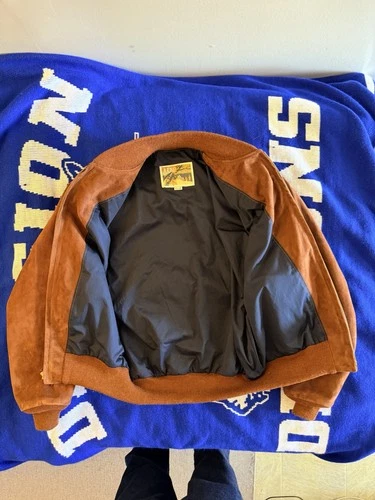 Aero Leathers Men’s 1950s College Bomber Jacket Goat Suede 42 Zip Lined image 3