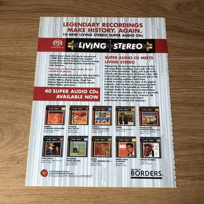GRAM09 MAGAZIN WERBUNG 11X8 NEU LIVING STEREO SUPER AUDIO CDS