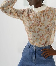 Image of French Connection Diana Chiffon Floral Sheer Long Sleeve Top