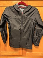 Columbia Child s Sz 10-12 Lightweight Jacket Coat Black Windbreaker