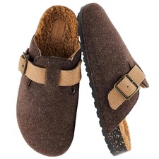 Saidoteto Men's Winter Fur Lined Clogs   Cozy Fuzzy Mules Slip-On House Sl
