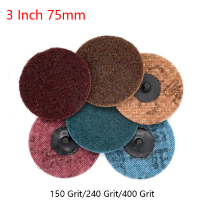 Ø 3 Inch 75mm Sanding Discs Quick Change Type-R Roll Lock Pads Grit 150 240 400