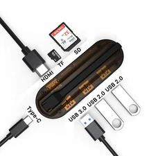 USB C HUB, Type C Hub, 7-in-1 USB C Adapter with 4K USB C to HDMI, USB-C PD 3.0,