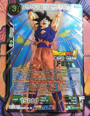 Son Goku, Spirit Bomb Unleashed	Card Game Fest Tournament Gold Promo Dragon Ball