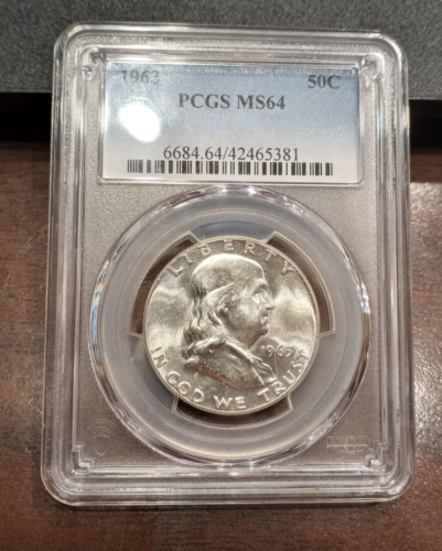 1963 Franklin Half Dollar - MS64 - PCGS - Lustrous - Picture 1 of 4