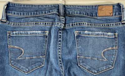 American Eagle Jeans Womens 2 Blue Med Wash Cotton Denim Pants Bottom Stretch