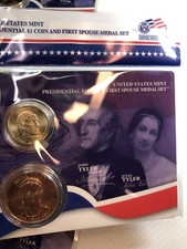 Presidential $1 Coin and First Spouse Medal Set. John and Julia Tyler.