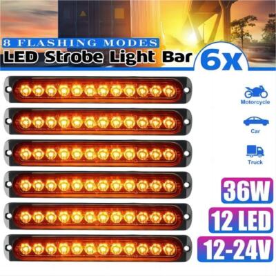 6X 12V/24V Auto Frontblitzer Blitzlicht Warnleuchte LKW KFZ Strobe Licht 12