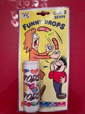 VINTAGE 80 SCHERZO DI CARNEVALE JOKE CANDY NEW FUNNY DROPS CON 2 SERPI WIDMANN