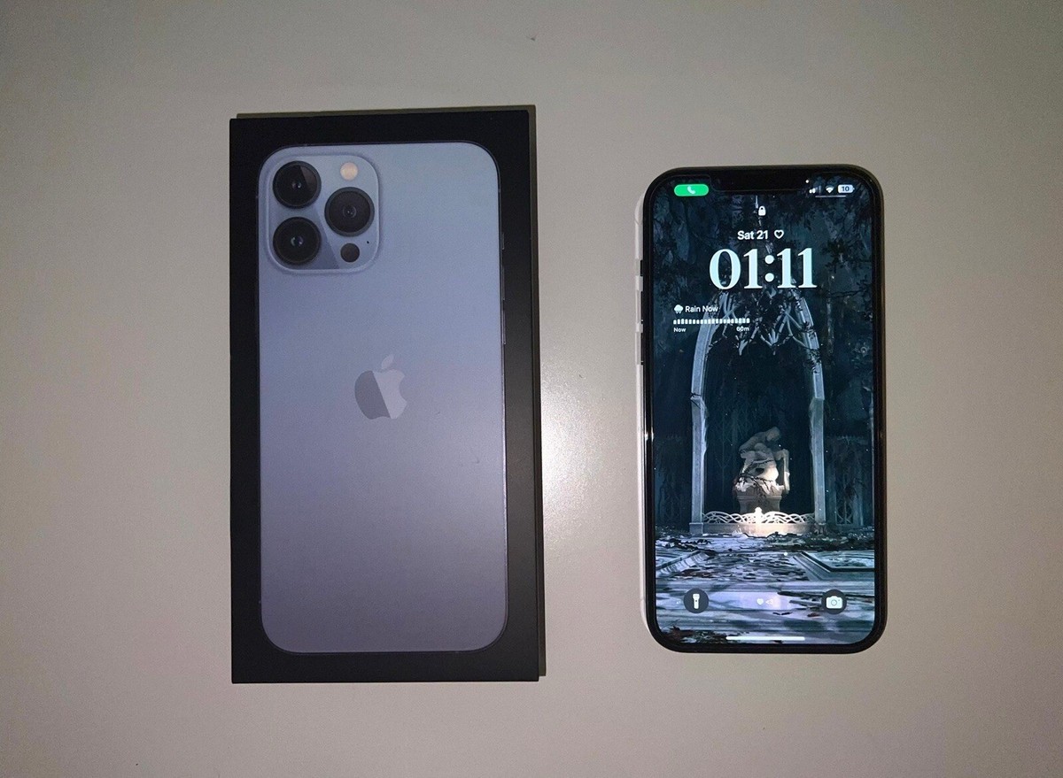 Apple iPhone 13 Pro Max 128GB Sierra Blue (Unlocked) Great