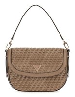 Guess Murielle Flap Shoulder Bag Schultertasche Tasche Dark Taupe Taupe Neu