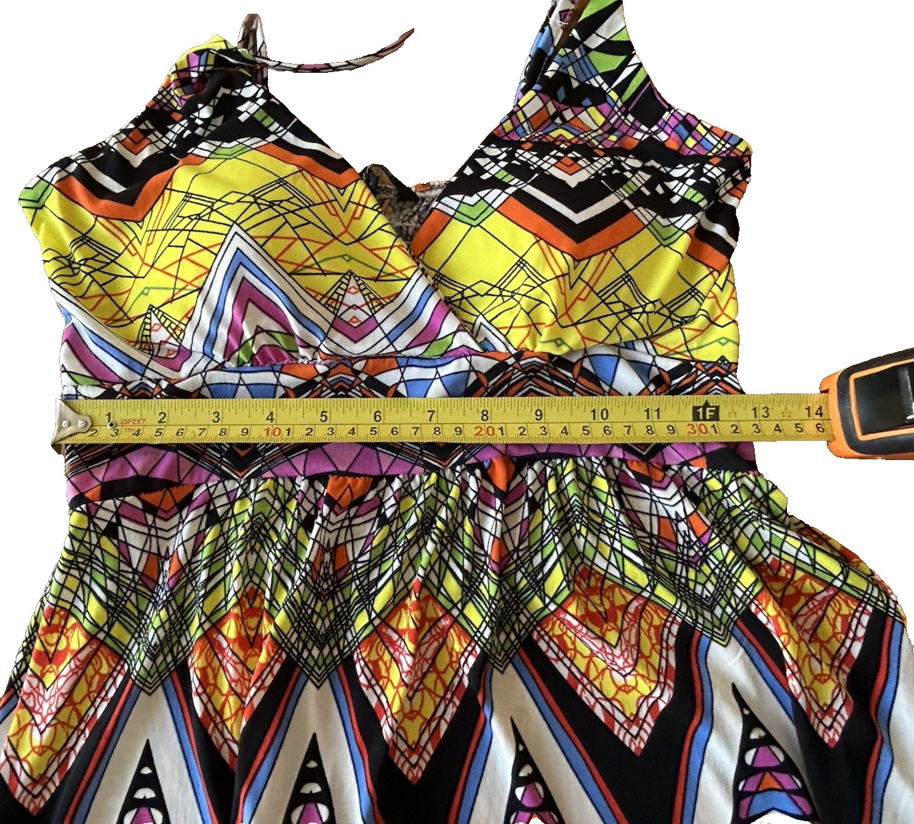 Just Love Maxi Sun Dress Womens Colorful Stretch Comfy Summer Fun Size L