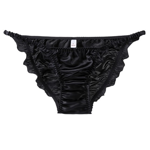 4 Pezzi Mutandine Bikini Donna 100% Pura Seta Stringate Taglia M L XL 2XL - Foto 5 di 11