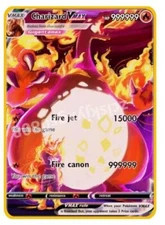 Charizard VMAX 999999point Gold Metal Pokemon Card Collectible Gift Display、