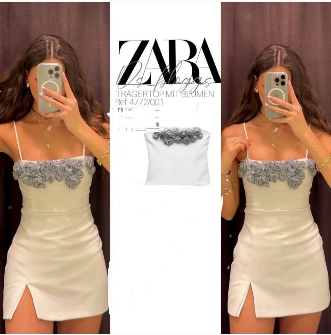 ZARA FLORAL JEWEL CAMISOLE SIZE M | eBay