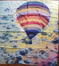 Hot Air Balloon Multicolor Shower Curtain 68"wx70"h Pre-Owned