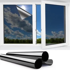 One Way Window Privacy Film, Daytime UV Resistant Heat Control Non-Adhesive