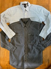 2 Gap Kids Button Down Shirts Youth Size XL 12 . Solid Blue Blue Print EUC