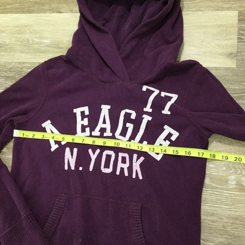AMERICAN EAGLE Graphic Logo Pullover Purple Sweatshirt Hoodie Women's Size Small - 第 6/11 張圖片
