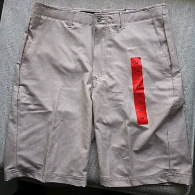 Pebble Beach Men's Dry-Luxe Performance Shorts, Tan, Size 34