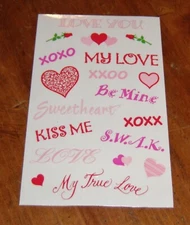 Mrs. Grossman Retired Sticker Sheet ~ Valentine/True Love Captions