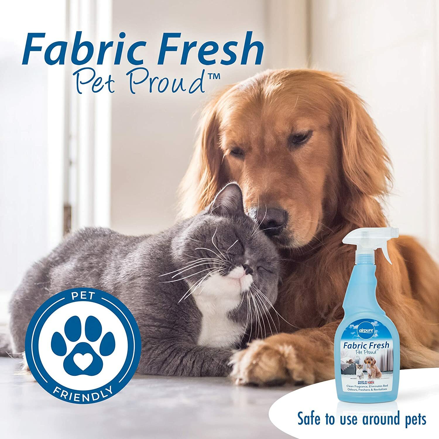 Airpure Fabric Freshener Pet Proud Spray Eliminates Bad Odours 750ml