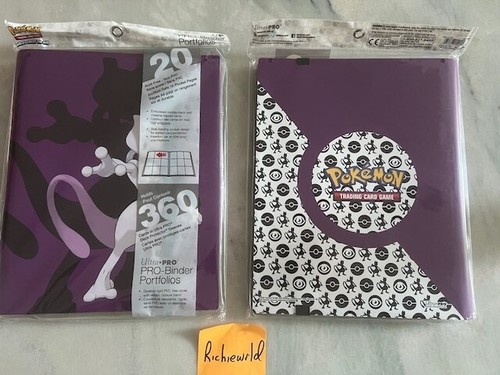 ULTRA PRO Pokemon 9 pocket MEWTWO 'PRO' album Binder-Holds 180-360cards - Picture 2 of 2