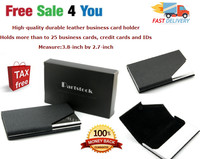 Business Name Card Id Holder Wallet Pu Leather Stainless Steel Multi Card Case Business Name Card Id Holder Wallet Pu Leather Stainless Steel Multi Card Case