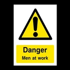 Danger Men at Work Rigid Plastic Sign OR Sticker - All Sizes A6 A5 A4 (WG37)
