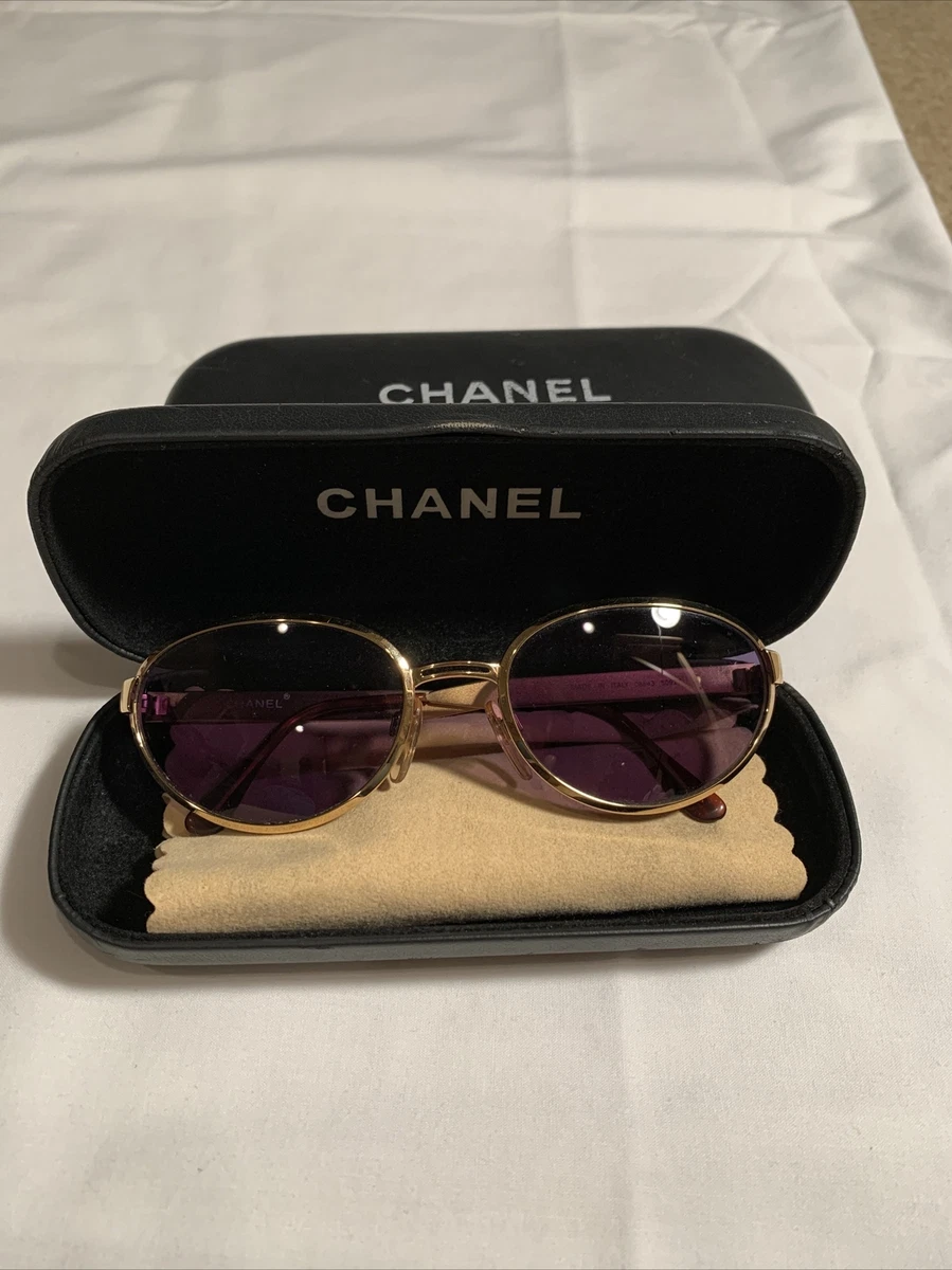 Chanel Round Frame Aviator Sunglasses in Black