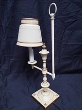 Vtg Italian Peinte Tole lamp Works well 19" h  French Bouillotte Desk