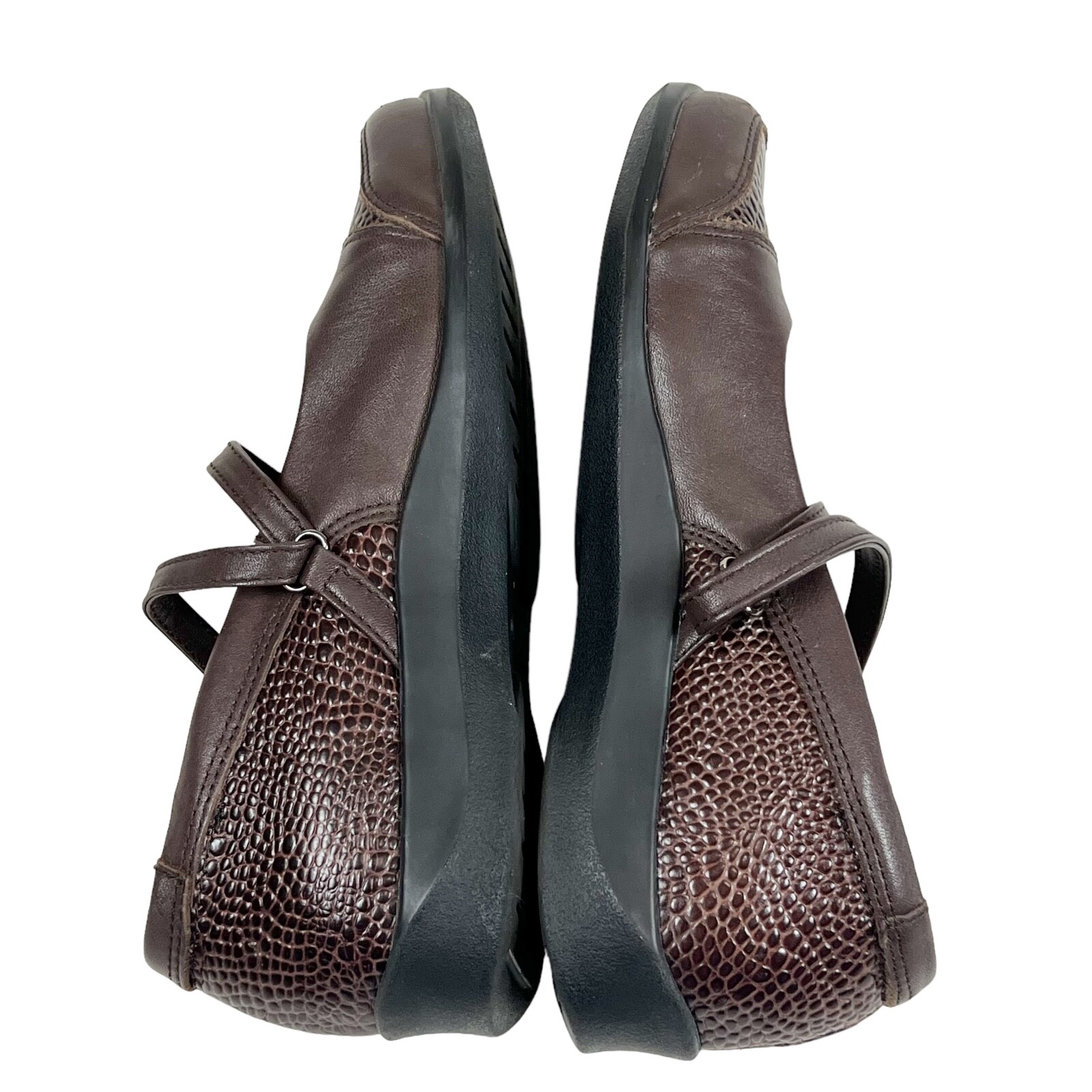 Aetrex Brown Leather Pebble Adjustable Hook & Loo… - image 6