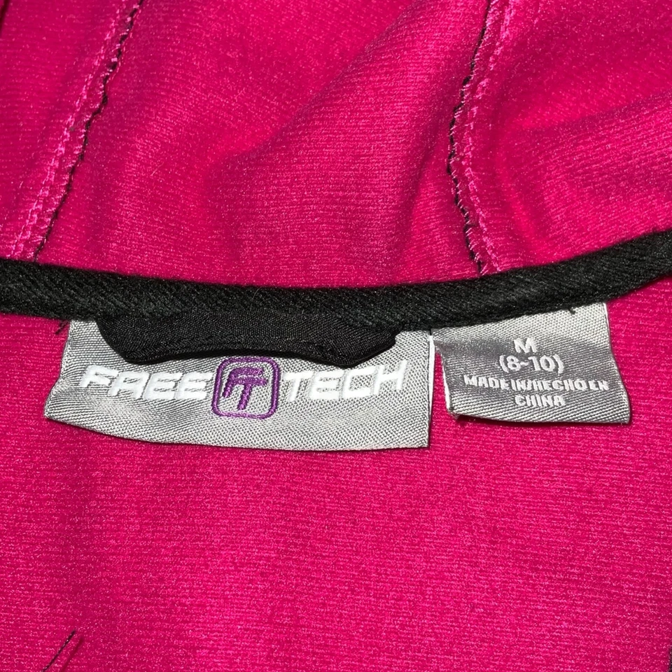 Free Tech женщин средний куртка черный фиолетовый полный молнии легкий с капюшоном Y2K - Изображение 2 из 4