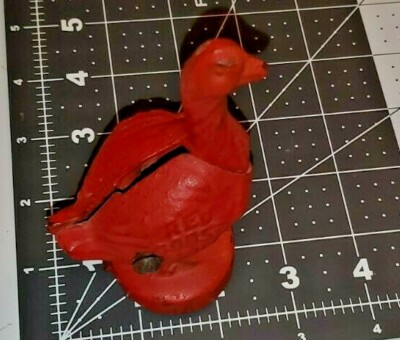 Vintage Red Goose Shoes Promotional Cast Iron Bank 4 Inches Vintage Red Goose Shoes Promotional Cast Iron Bank 4 Inches