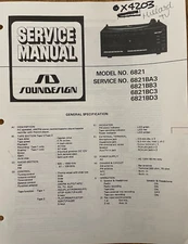 SOUNDESIGN MODEL NO. 6821 BA3 BB3 BC3 BD3 AM/FM STEREO CASSETTE SERVICE MANUAL