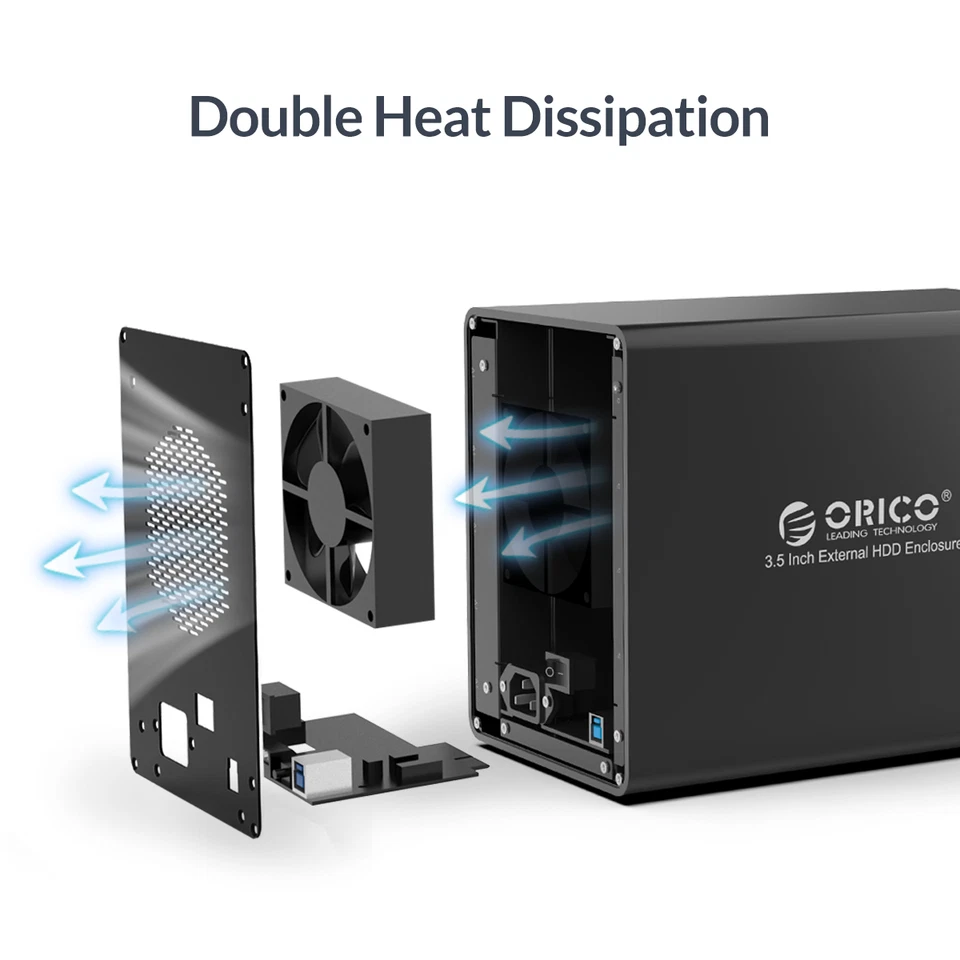 ORICO 5 Bay Raid SATA Hard Drive Enclosure USB 3.0 Docking Station Safety Lock - Image 3 of 4