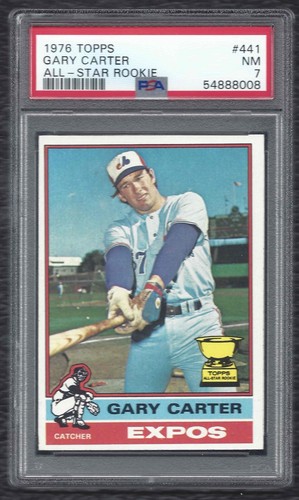 1976 Topps Gary Carter Vintage Baseball 2nd Card #441 Montreal Expos - PSA 7 NM