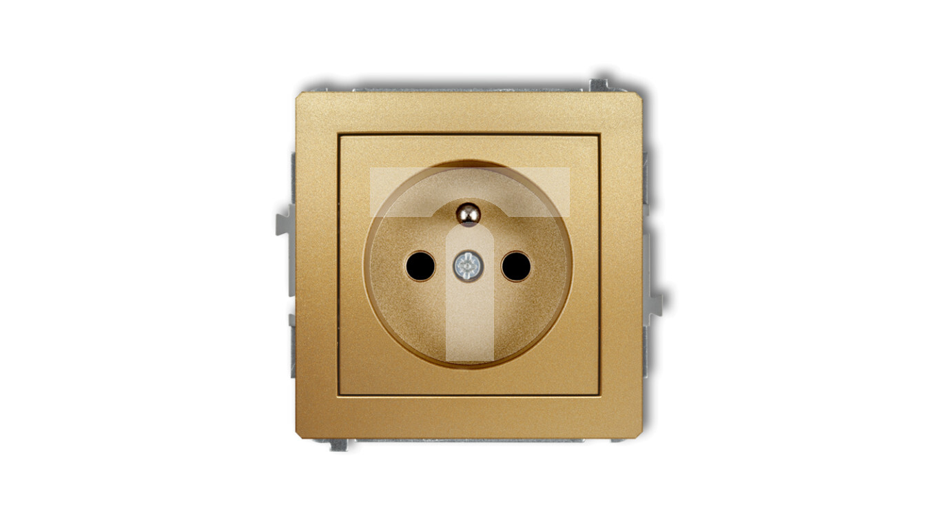 DECO Single socket w/u 2P+Z gold 29DGP-1zp /T2UK