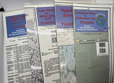 4 Florida Frog Chart Nautical, Fishing and Dive Charts Waterproof 24” x 36” Dbl