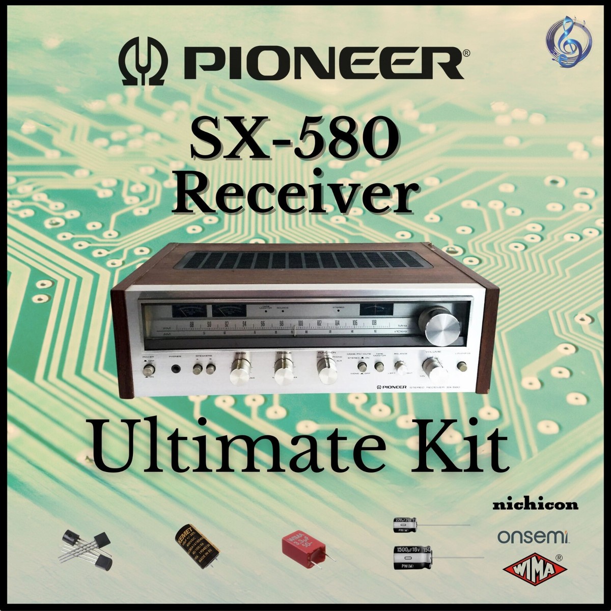 Pioneer SX-580 Receiver Ultimate Upgrade Kit Genuine Parts
