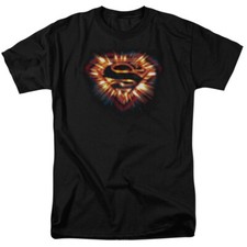 SUPERMAN SPACE BURST SHIELD Licensed Adult Men's Graphic Tee Shirt SM-6XL