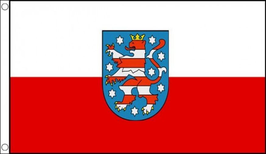 BANDIERA TURINGIA 90x60cm - BANDIERA LAND DI THÜRINGEN - GERMANIA 60 x 90 cm - N