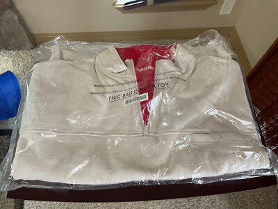 NEW SEALED Supreme Washed Half Zip Pullover Sweatshirt Stone NEW SEALED Supreme Washed Half Zip Pullover Sweatshirt Stone