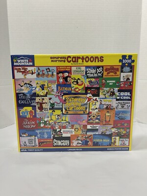 Sealed White Mountain Puzzles SATURDAY MORNING CARTOONS Charlie Girard 1000  