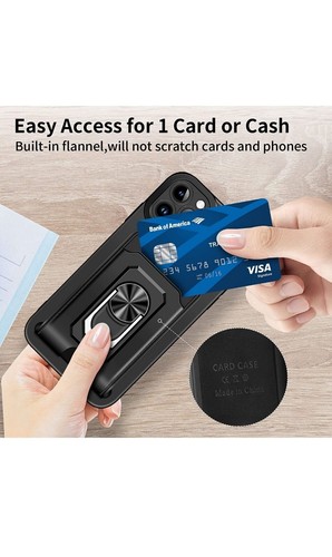 iPhone 14 Pro Case with Card Holder Slot Wallet Case with Ring... - 第 3/7 張圖片