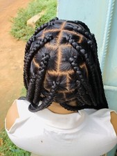 Large Knotless Braids On Full Lace Wig, Braided Wig, Box Braids, Synthetic Hair,