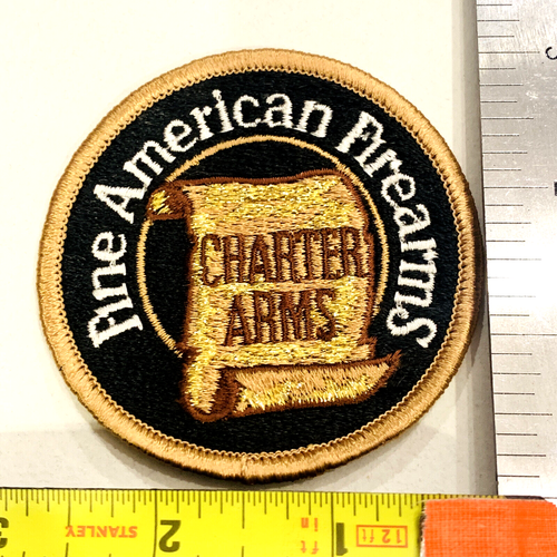 Vintage Fine American Firearms Patch 3” Round Black Gold Embroidery Chapter Arms - Picture 11 of 12