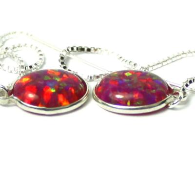 Created Red Brown Opal, Sterling Silver Threader, SE005