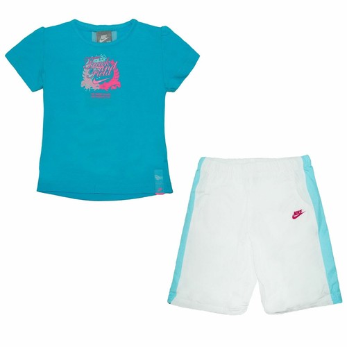 Nike T-Shirt Shorts Set Blue Girls 
