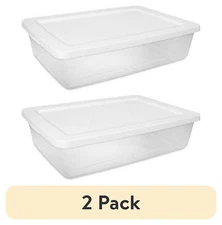(2 pack) 28 Qt. Storage Box Plastic Adult, White